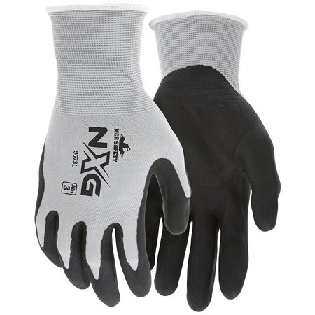 MCR SAFETY Memphis&#8482; 9673M Nitrile Dipped Foam Gloves, Medium, Gray/Black, 13 Gauge, 1-Pair 9673M